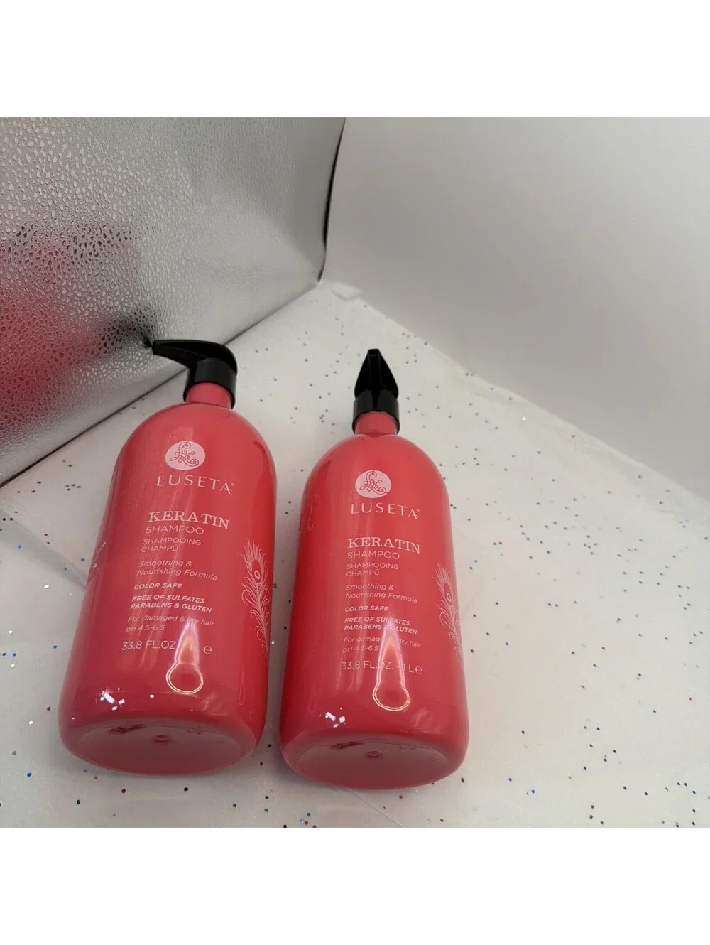 Lot Of 2 Luseta Keratin Smoothing And Nourishing Shampoo  Color Safe  33.8 oz.